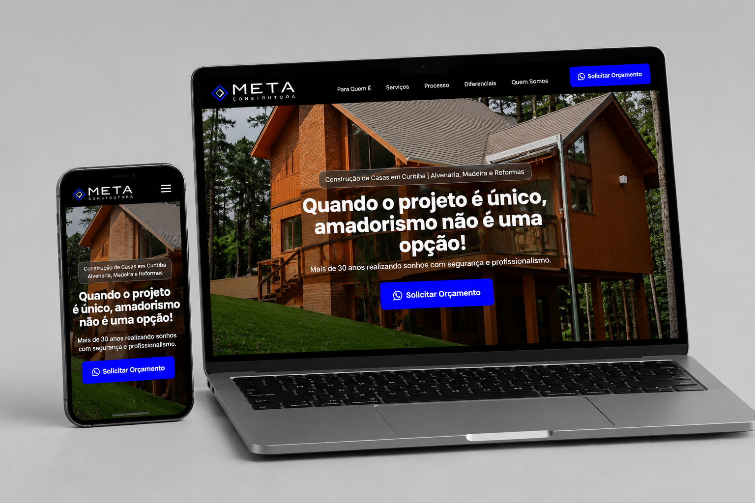 Site Meta Construtora — case Miura