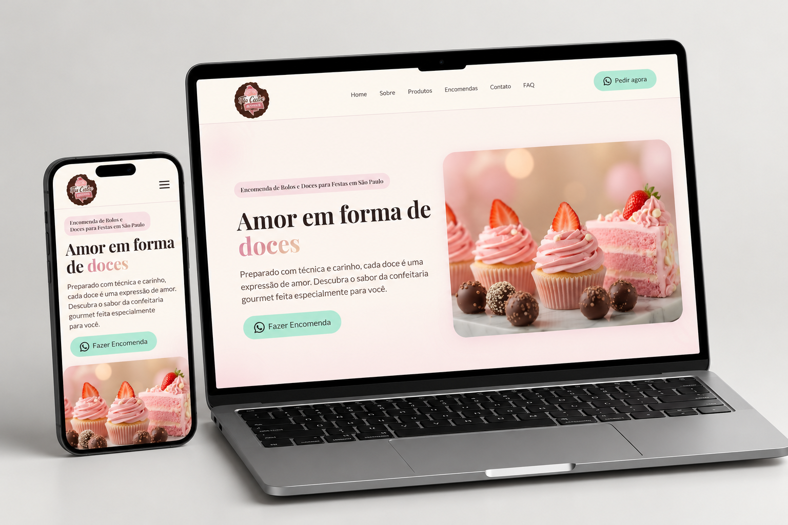 Fê Cakes — Criação de Site